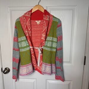 Sundance Gretchen Storyline Wool Blend Fair Isle Cardigan Sweater Boho Small